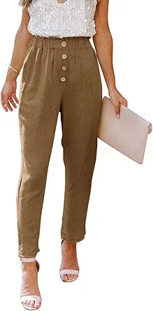 NIMIN Womens Casual Loose Pants Comfy Cropped Work Pants