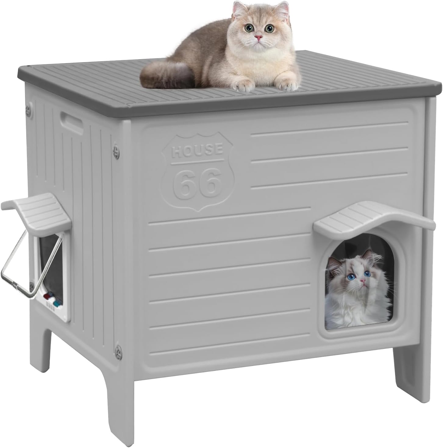 Plastic Cat House for Outdoor & Indoor Use - Lightweight & Durable