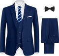 Men's Navy 3-Piece Stretch Suit with Short/Regular/Tall Cuts - Slim