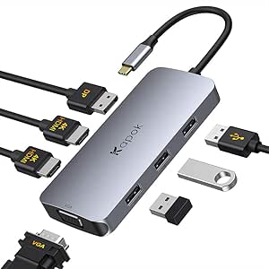 USB C to Dual HDMI Adapter for Multiport Laptop Docking Station