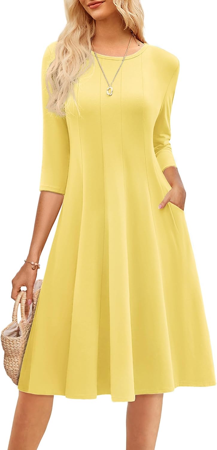 Trendy A-Line Midi Dress with Pockets for Every Occasion