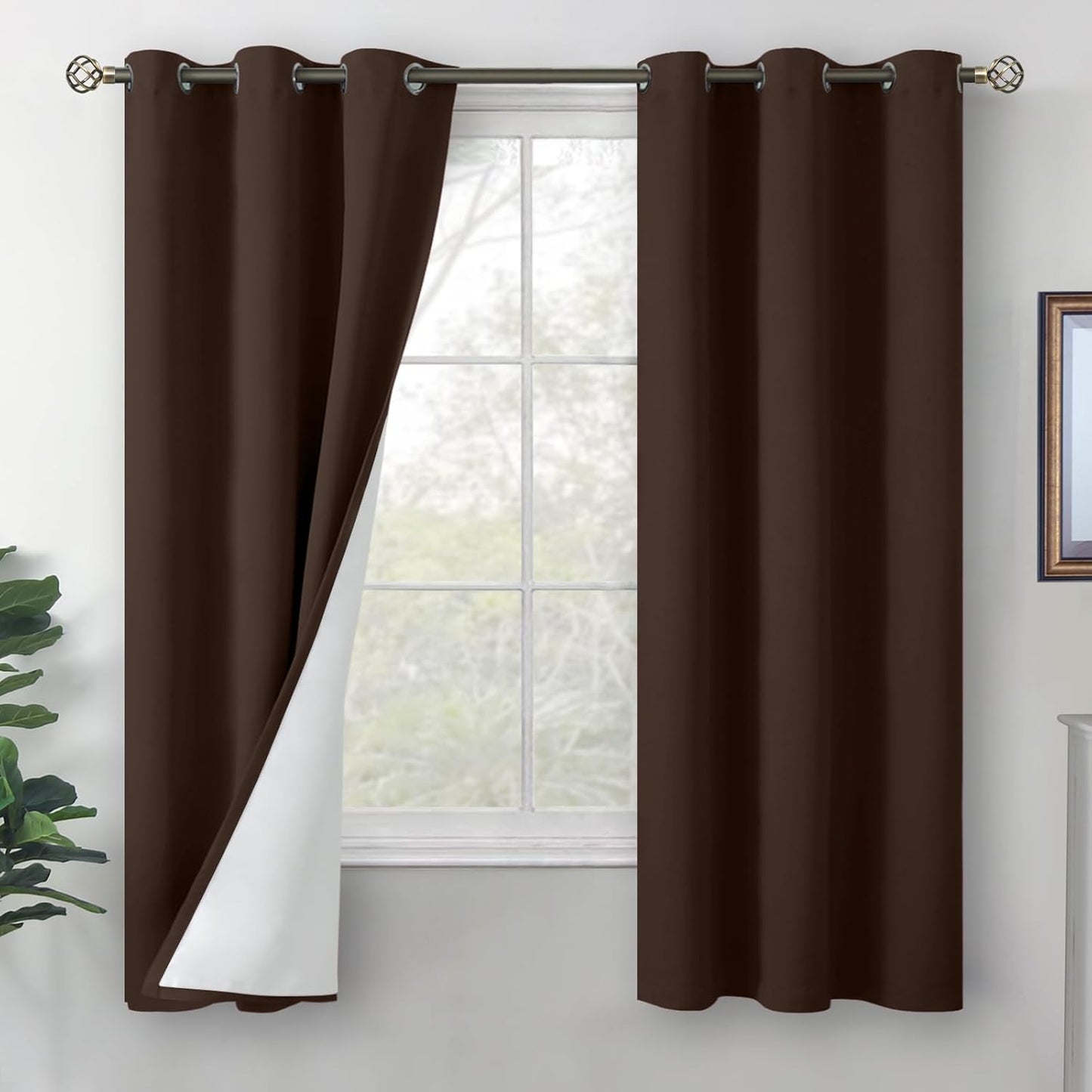 BGment Brown Blackout Curtains for Bedroom 2 Panels Set