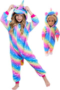 Girls Unicorn Hooded Onesie Kids Costume - Pack of 2 Soft Flannel