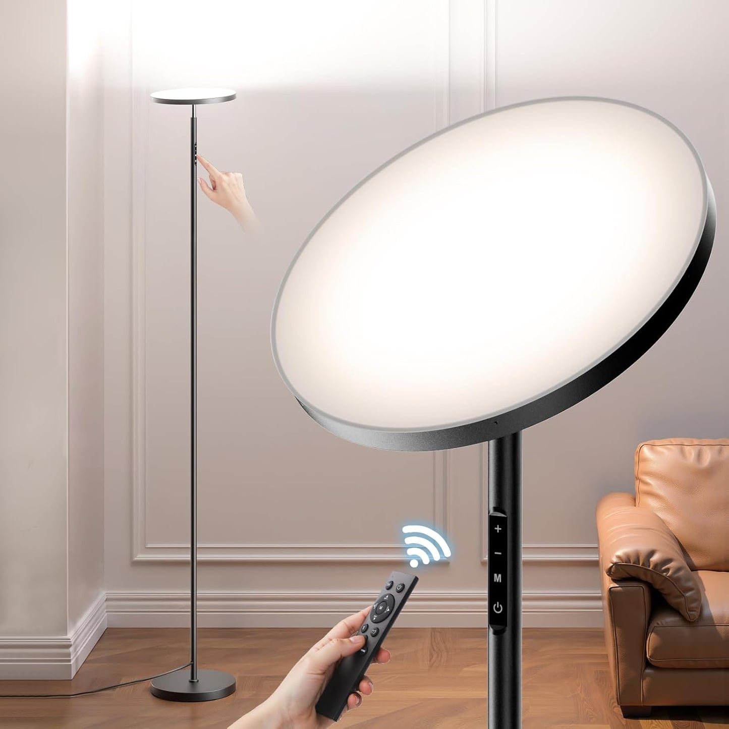 LED Floor Lamps for Living Room with Remote & Touch Control