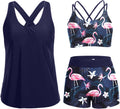 Tankini Swimsuit 3 Piece Set for Women - Tummy Control Athletic Fit