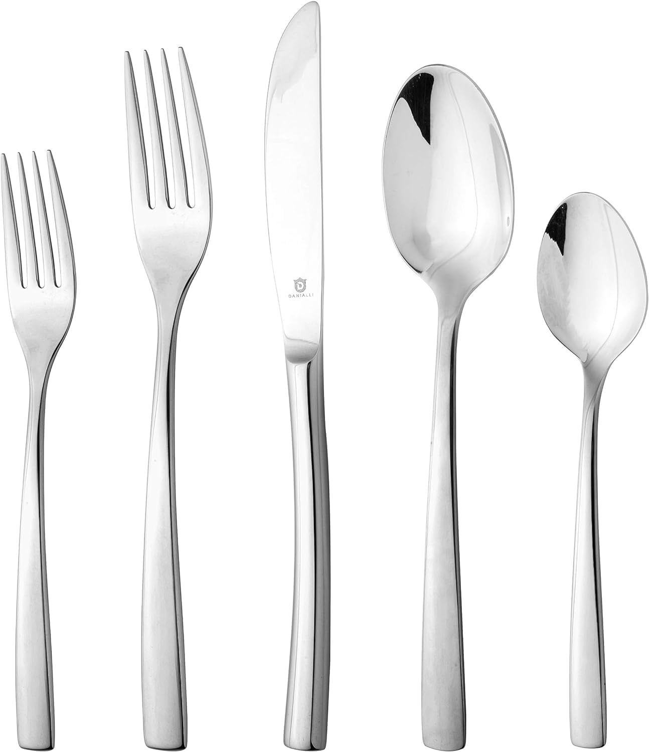 80 Piece Silverware Set for 16, Modern Sleek Flatware Design
