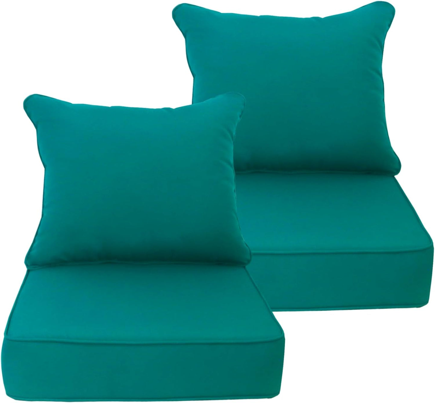 Deep Seat Cushion Set for Outdoor Furniture in Peacock Green