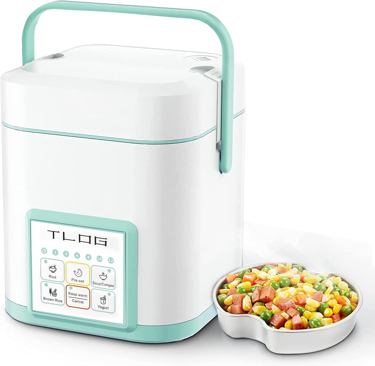Portable Healthy Mini Rice Cooker - Personal Size, Food Steamer, Multi-cooker