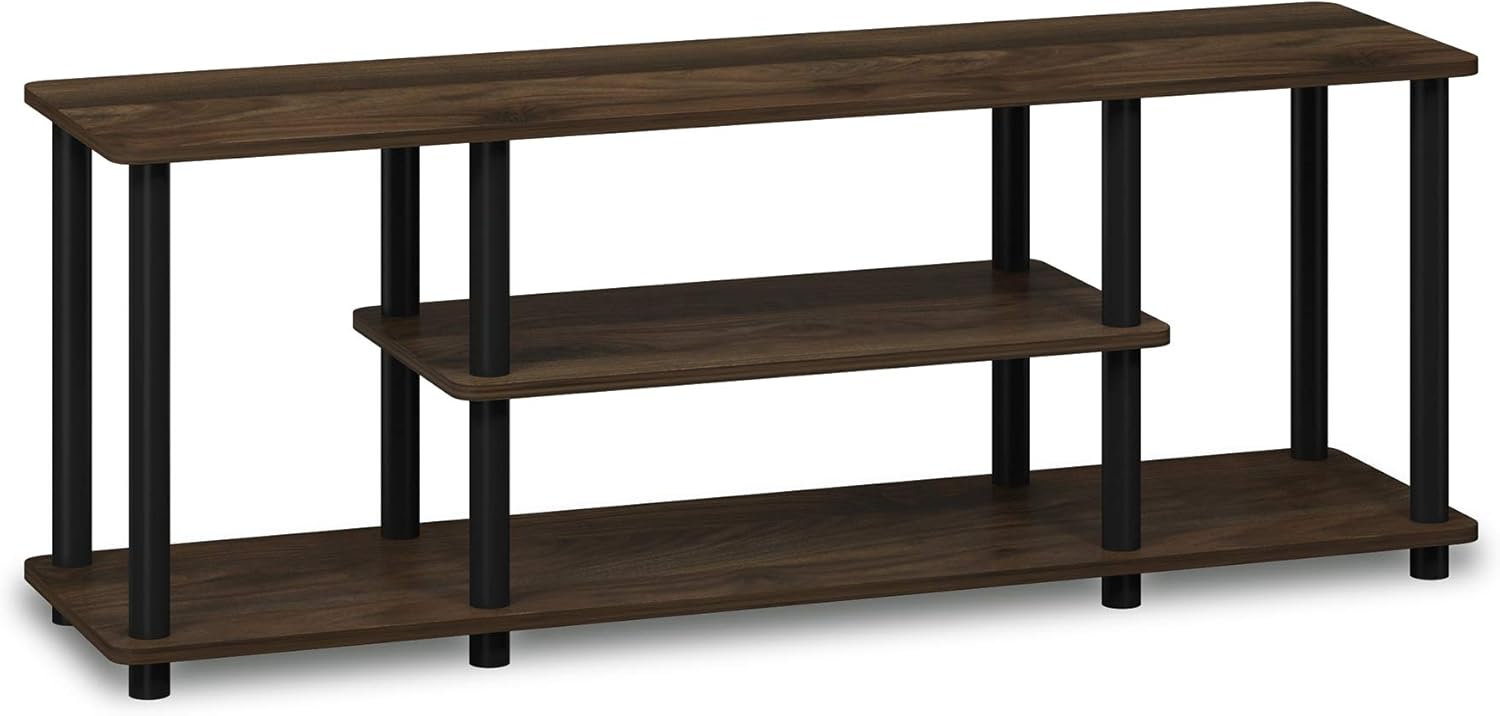 Easy Assembly 3-Tier TV Stand for 50 TV - Columbia Walnut/Black