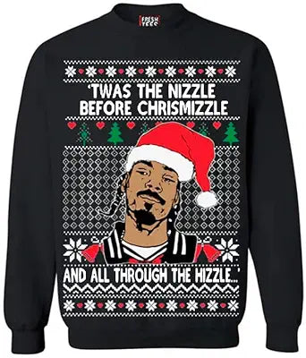 HipHop Unisex Crewneck Sweatshirts for a Funny Christmas Look