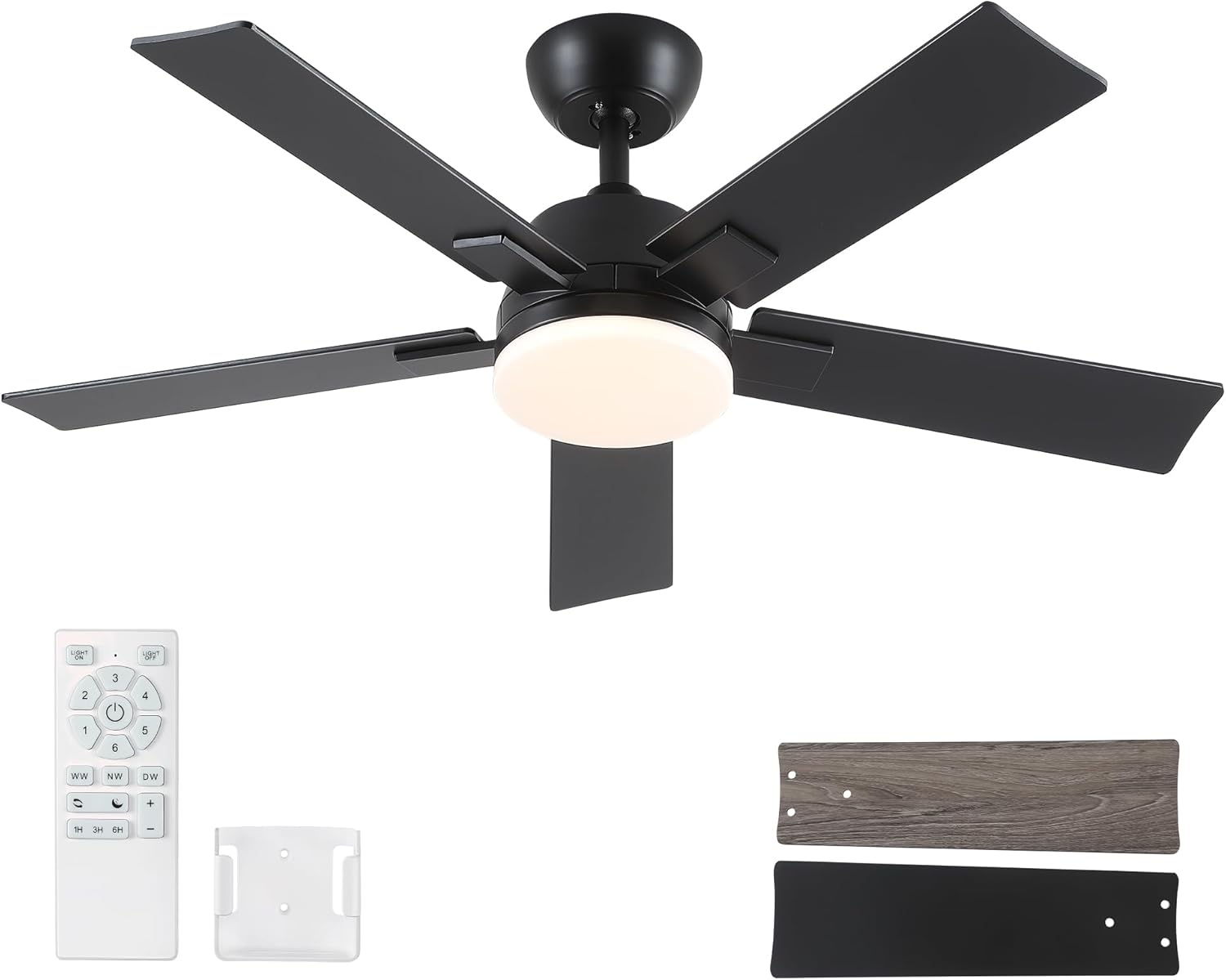 42 Inch Ceiling Fan with Lights and Remote for Modern Spaces