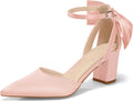 Coutgo Womens Chunky Heels Ankle Strap D'Orsay Pumps - Stable