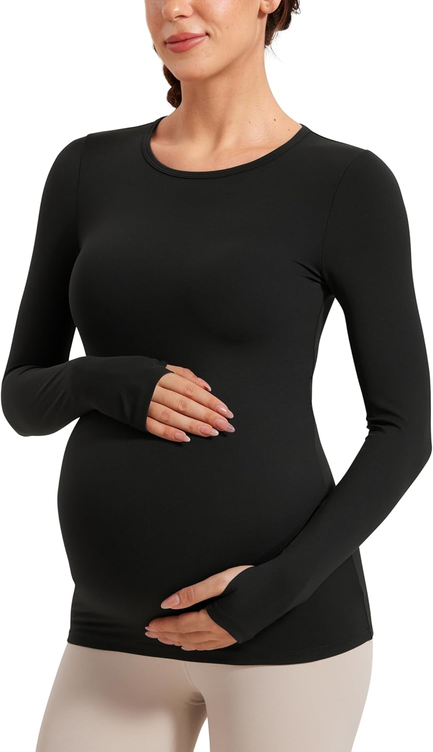CRZ YOGA Womens Butterluxe Long Sleeve Maternity Tops
