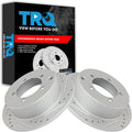 TRQ High-Performance Drilled and Slotted Rear Brake Rotors Pair