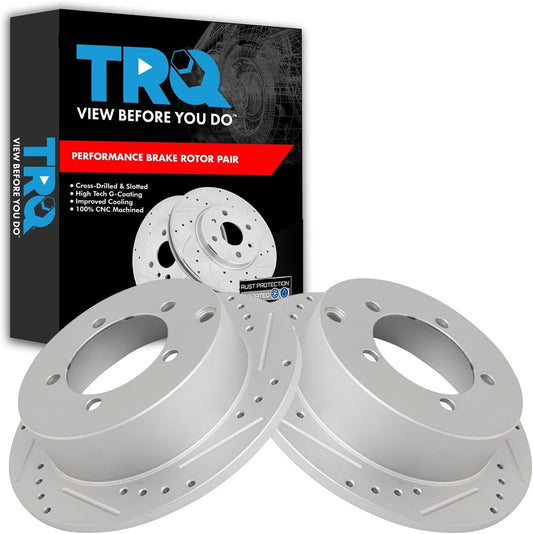 TRQ Performance Brake Rotor Set for Mitsubishi - Drilled & Slotted