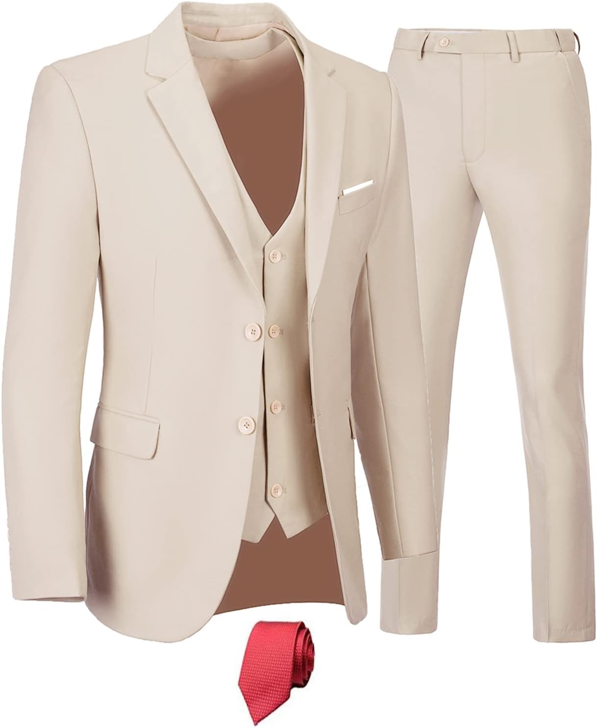 Furuyal Men's 3 Piece Slim Fit Suit Set for Weddings and Business