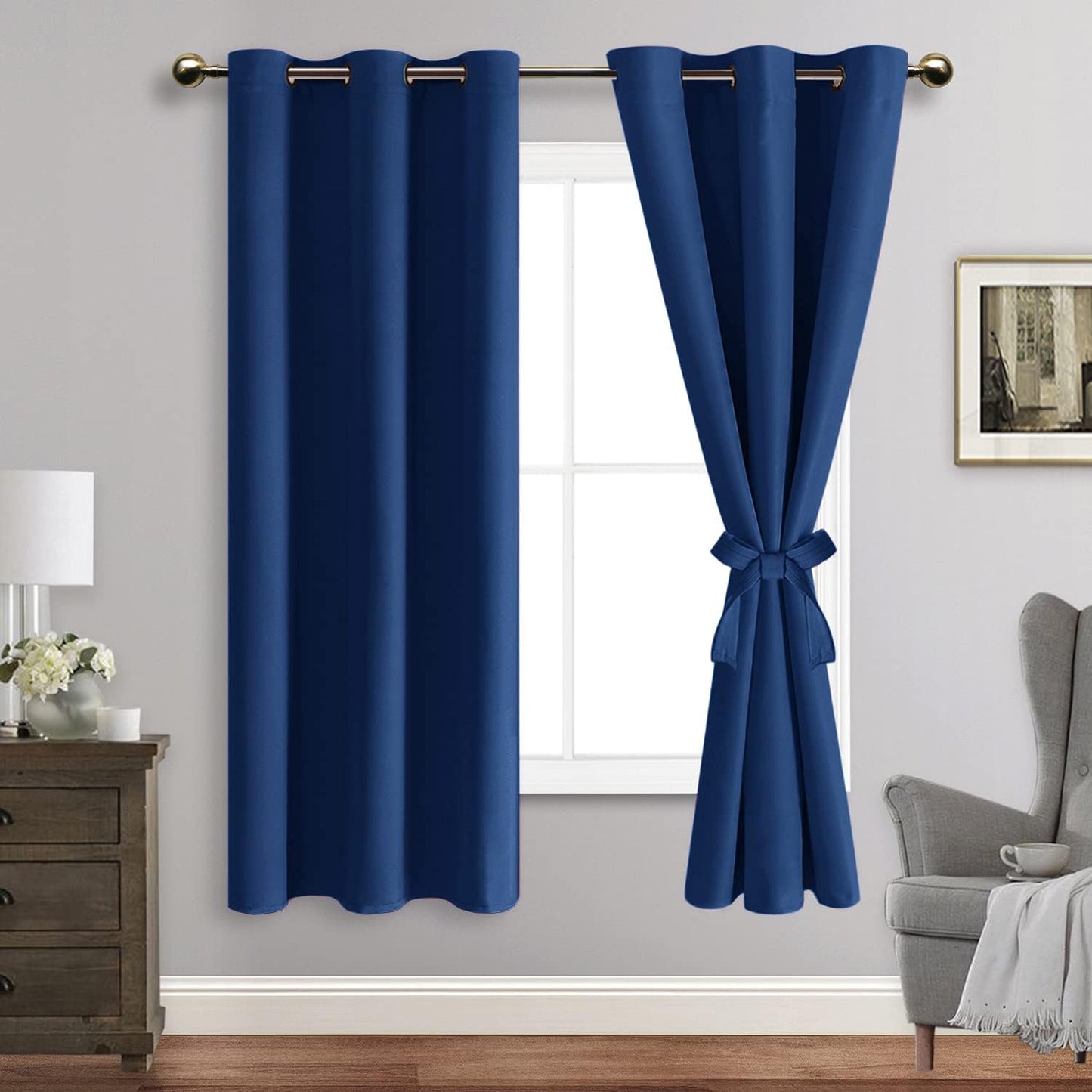JIUZHEN Blackout Curtains - Thermal Insulated Light Blocking Drapes
