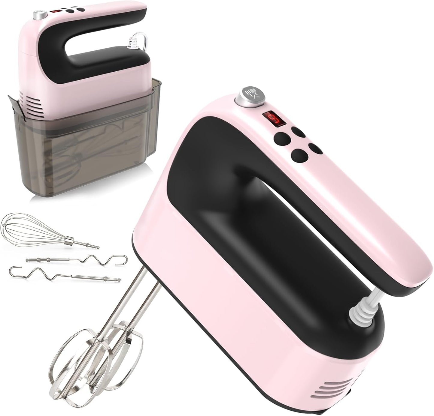 9-Speed Digital Hand Mixer with Powerful 400W Motor for Baking