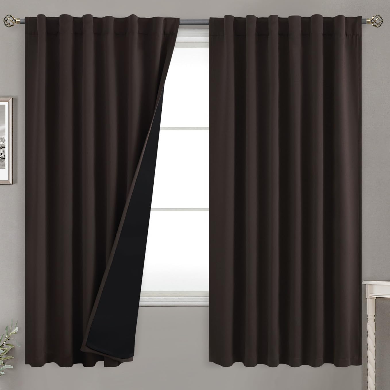 BGment 100% Room Darkening Thermal Insulated Blackout Curtains