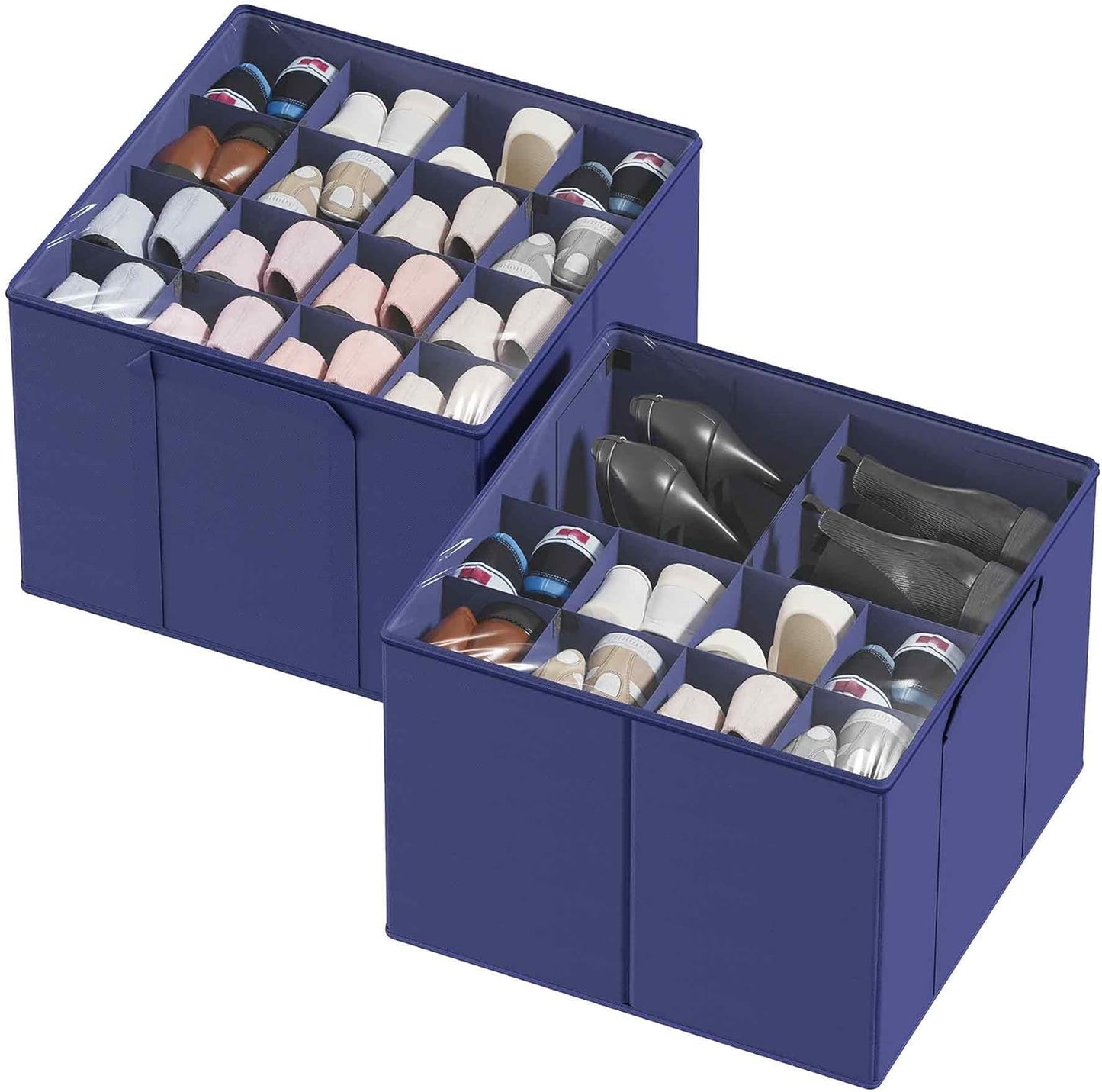 SpaceAid Shoe Organizer for Closet - Foldable Storage Bins