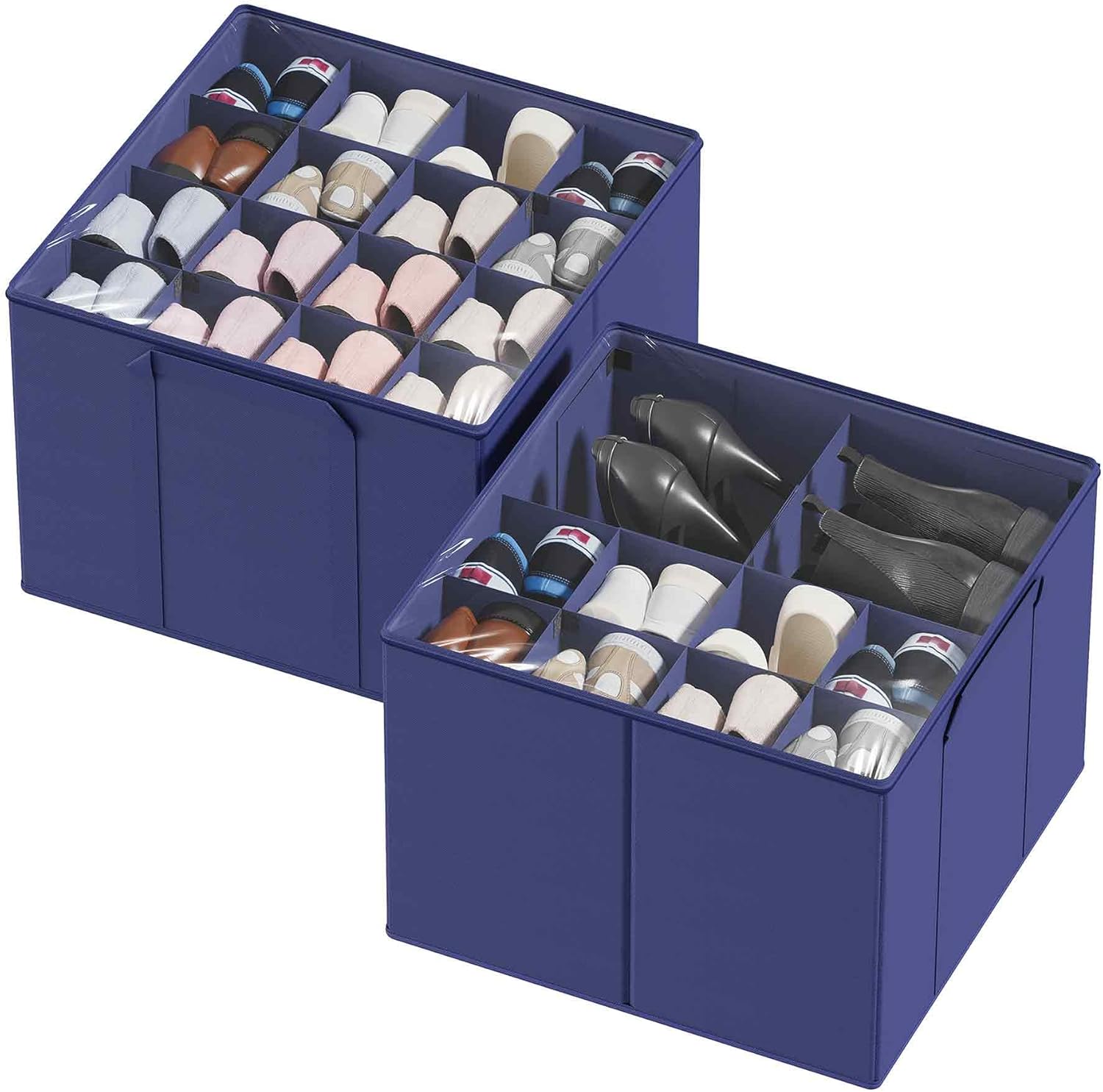 SpaceAid Shoe Organizer for Closet - Foldable Storage Bins