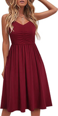 Casual Dresses for Women Sleeveless Cotton A Line Sundress - Pockets