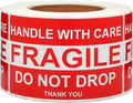 Large Fragile Stickers 4 in x 6 in Shipping Labels - High Visibility