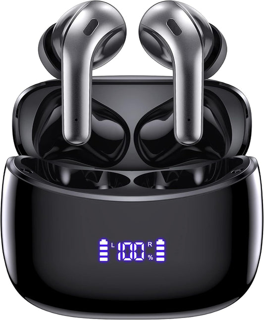 ZINGBIRD Bluetooth 5.4 Earbuds: 60H Playtime, Bass Stereo, Noise Cancelling, IP7 Waterproof