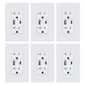 USB Wall Outlet with 4.2A USB C Ports - Tamper Resistant 20A Duplex
