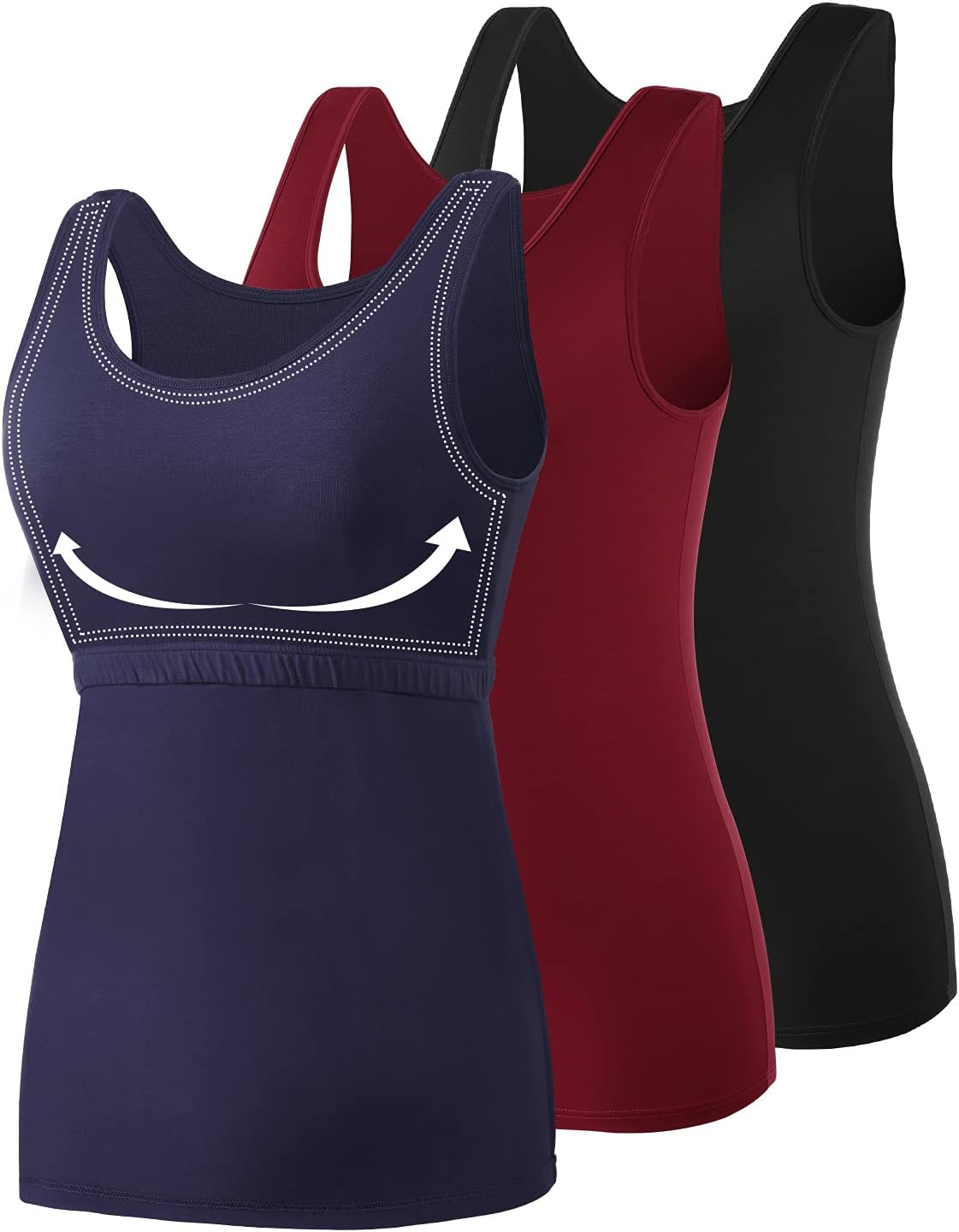AMVELOP Tank Tops for Women with Built in Bra for Comfort