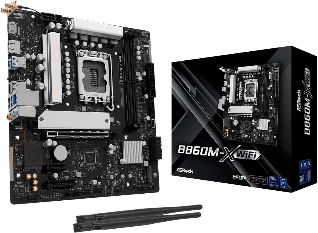 ASRock B860M X WiFi 6E DDR5 Motherboard for Intel Core Ultra