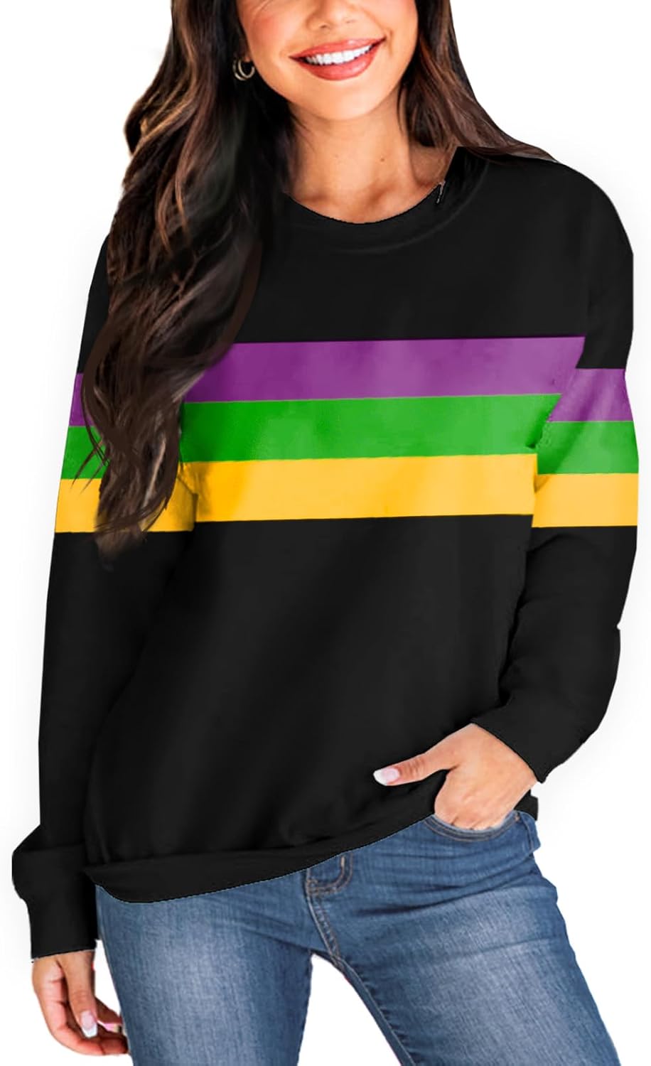 Stylish Mardi Gras Sweatshirt by Deerose