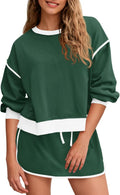 Womens Colorblock Sweatshirt and High Waisted Skort Set - Comfortable