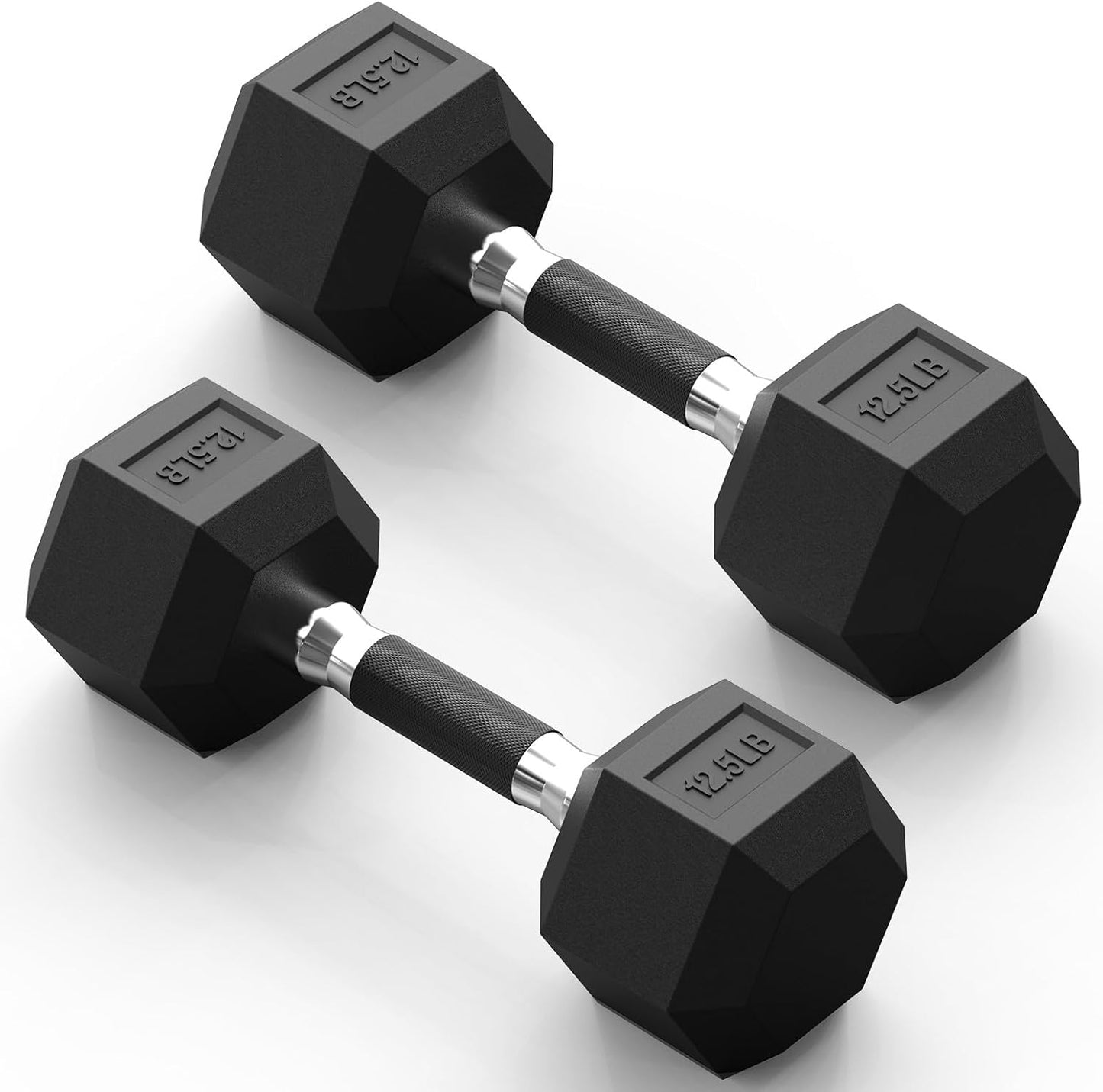 PAPABABE Hex Dumbbell Set with Rubber Grip for Home Gym Use