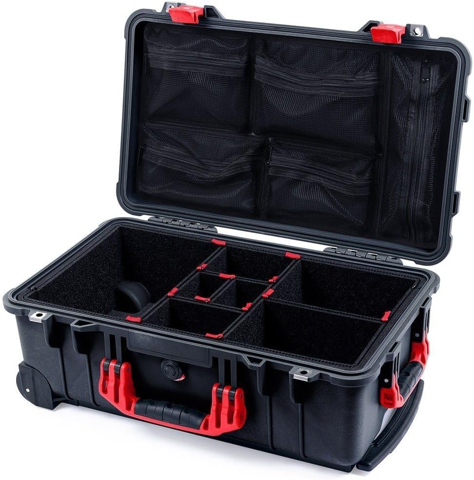 Black Pelican 1510 Case with Red Handles and Trekpak System