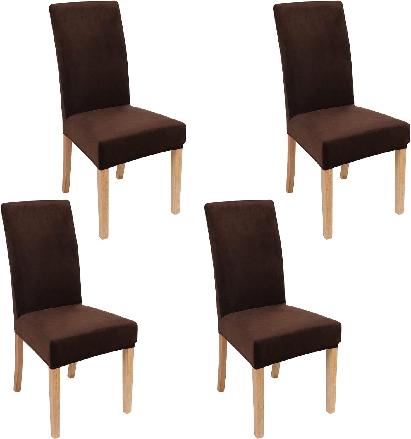 Smiry Velvet Stretch Chair Covers for Dining Room - Set of 4