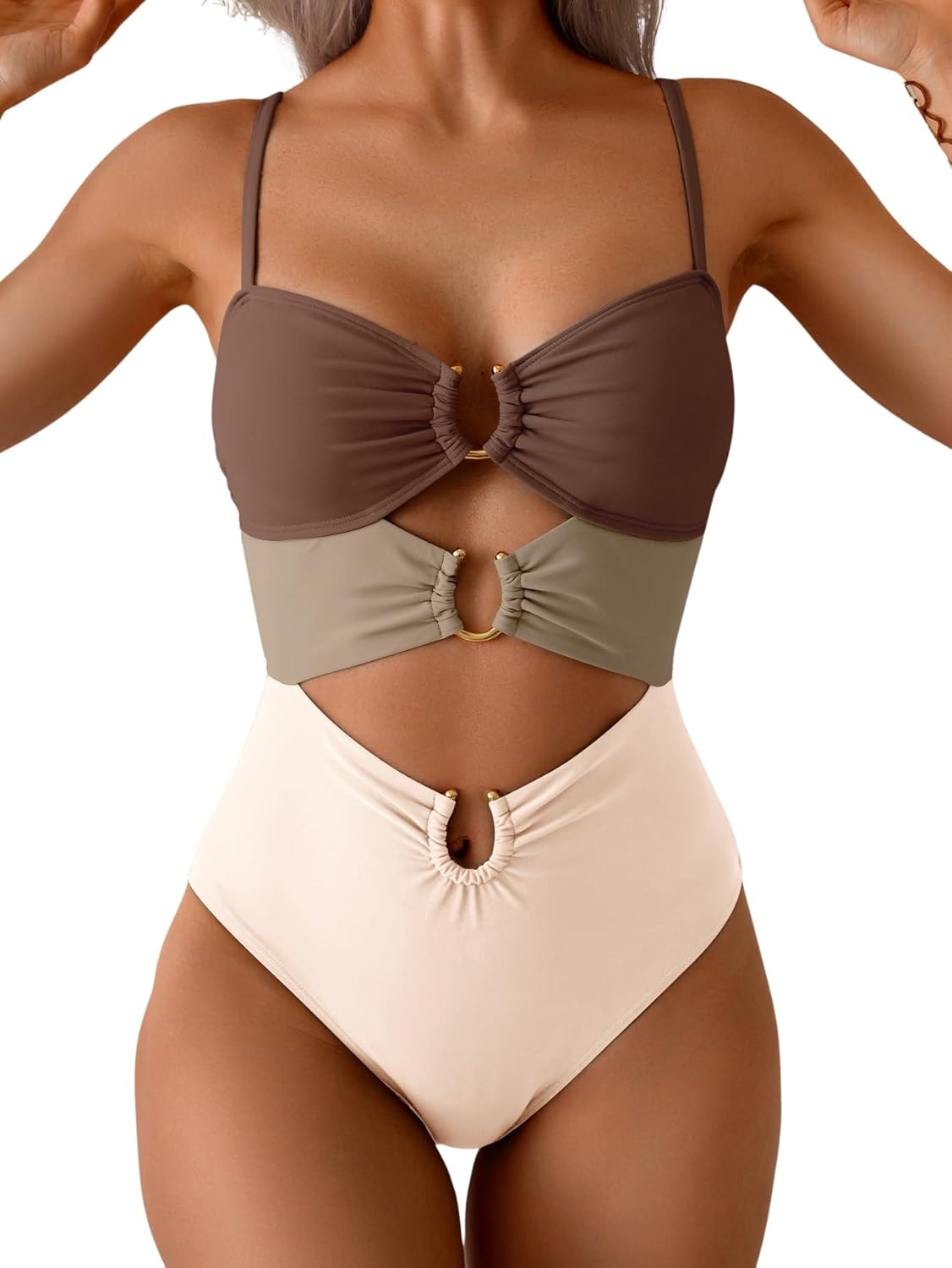 Eomenie One Piece Swimsuit for Women with Sexy Cutout Design