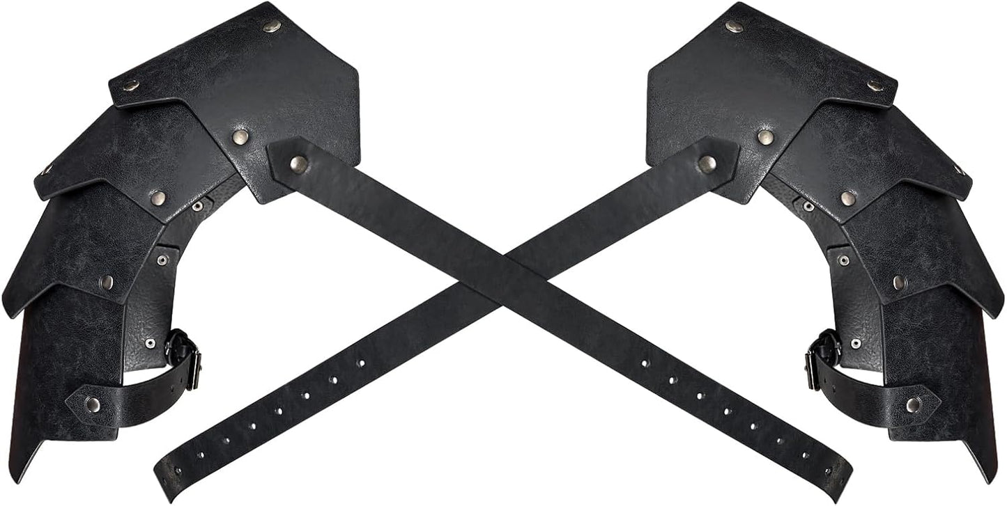 HiiFeuer Medieval Faux Leather Double Pauldron for LARP Events
