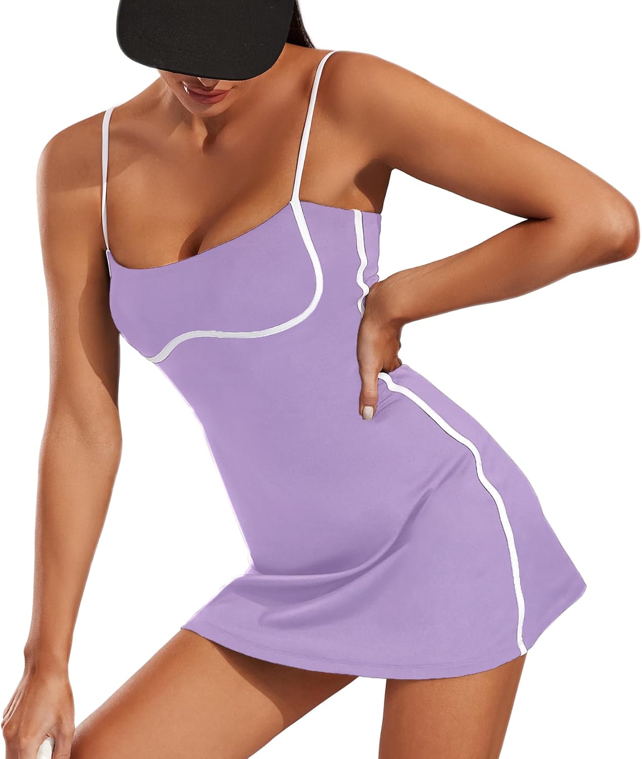 Move With You Womens Workout Tennis Dress with Built-in Bra