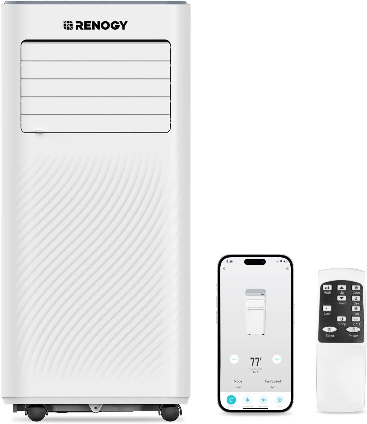 Renogy 8,000 BTU Portable AC - WiFi, Remote Control, 4-in-1 Cooling
