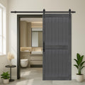 36in x 80in Deep Gray Barn Door with 6.6ft Hardware Kit - Quick