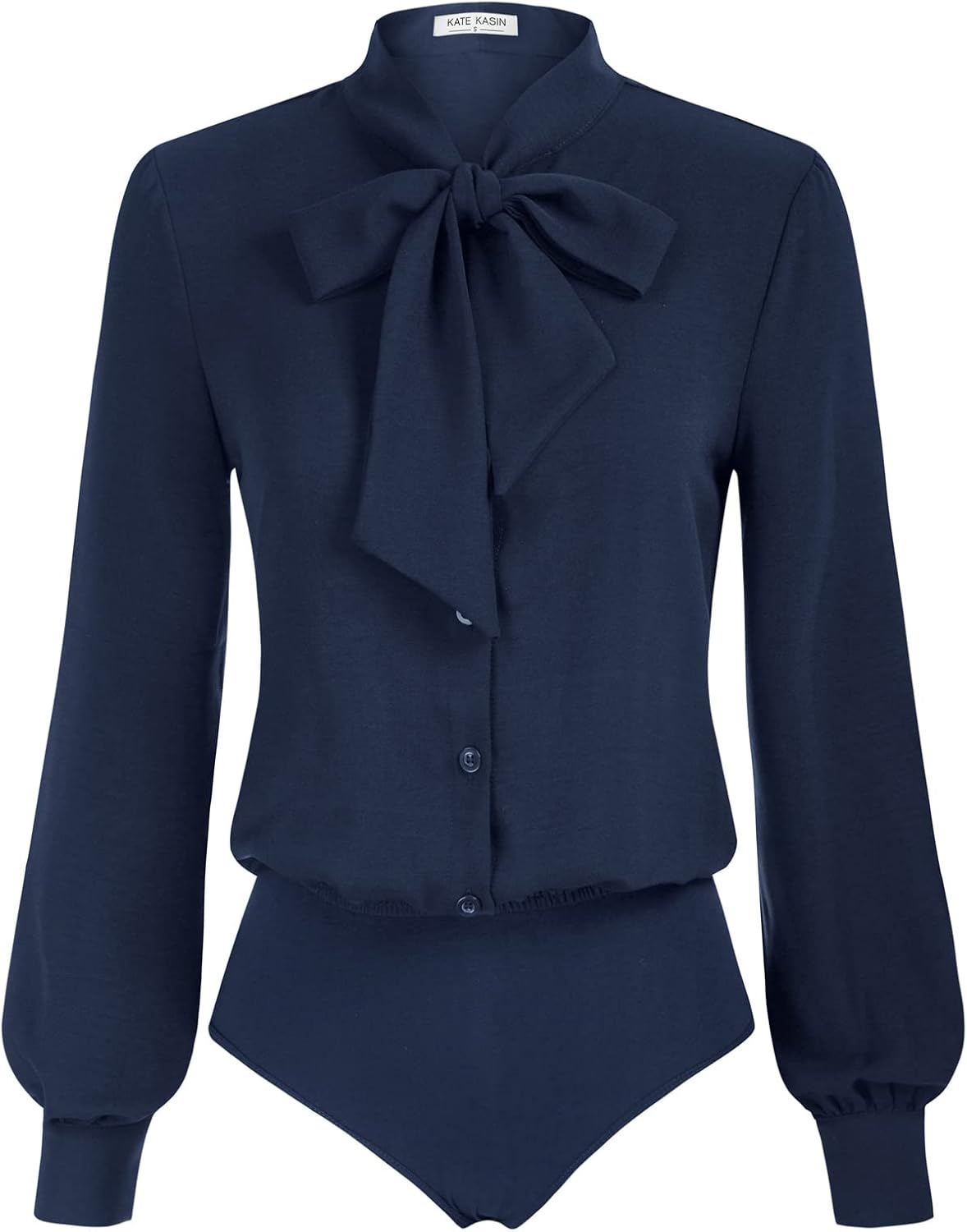 Kate Kasin Women Bow Tie Neck Office Blouse for Stylish Look