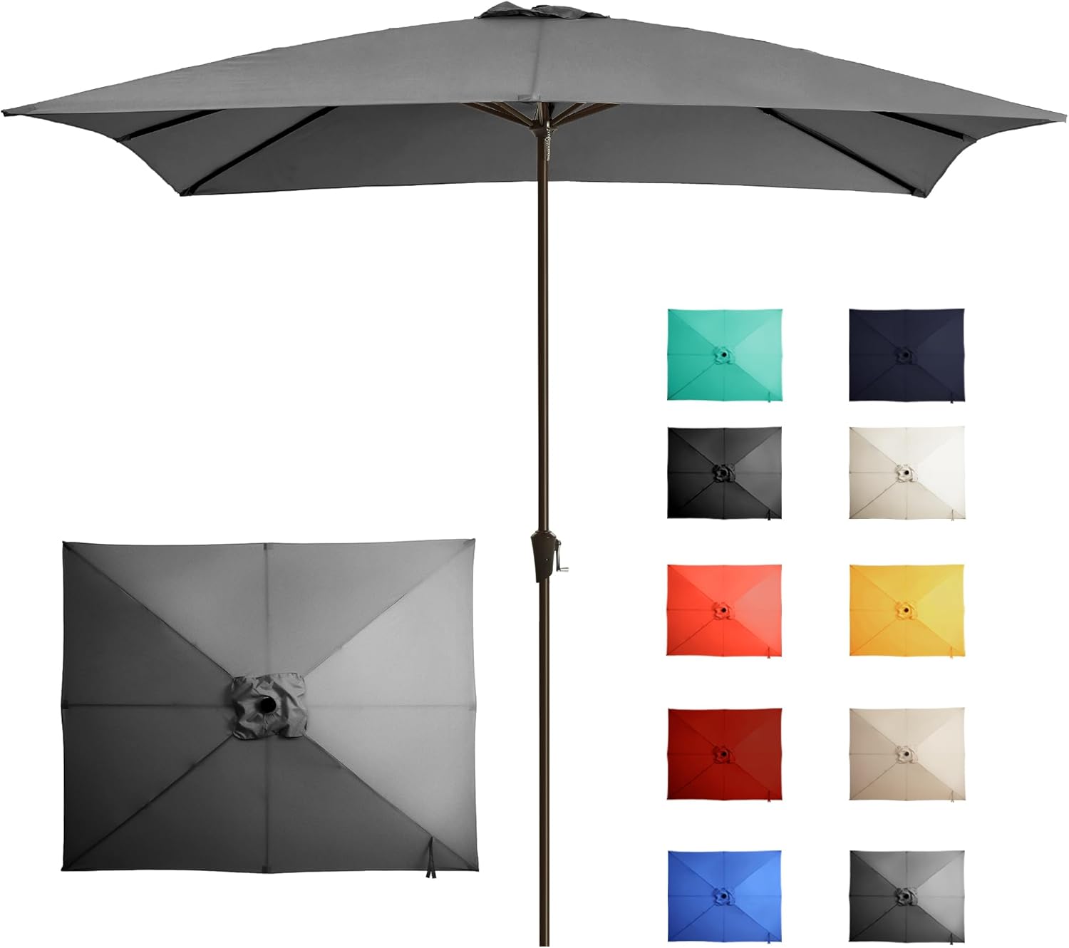 8x10FT Large Rectangular Patio Umbrella for Outdoor Use