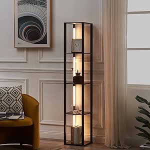 FENLO Fancy 64in Display Shelf with Lights for Living Room