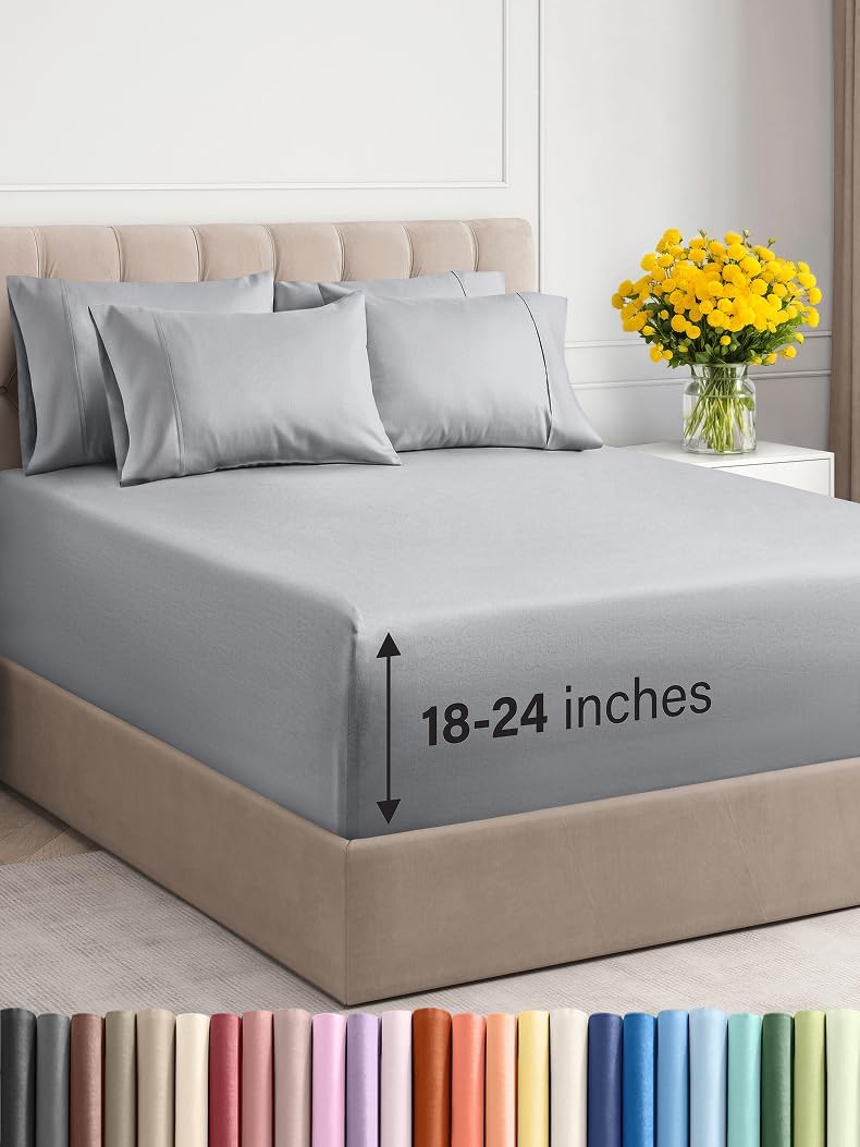 Extra Deep King Sheet Set - 6 Piece Breathable & Cooling Sheets
