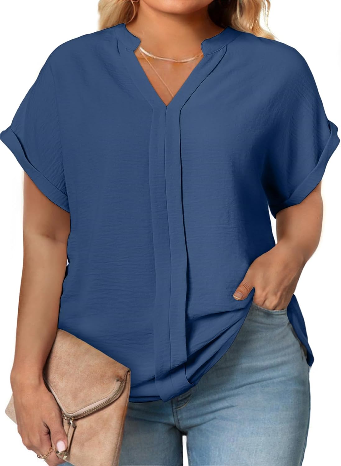 Eytino Womens Plus Size Summer Tops for Casual and Work Wear