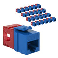 CAT6 Keystone Jack Blue 25 Pack - Slim 180 Punch Down, PoE++ Ready