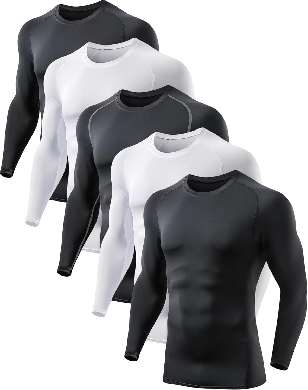 Men's Compression Shirts Long Sleeve UPF Rash Guard Workout Gear