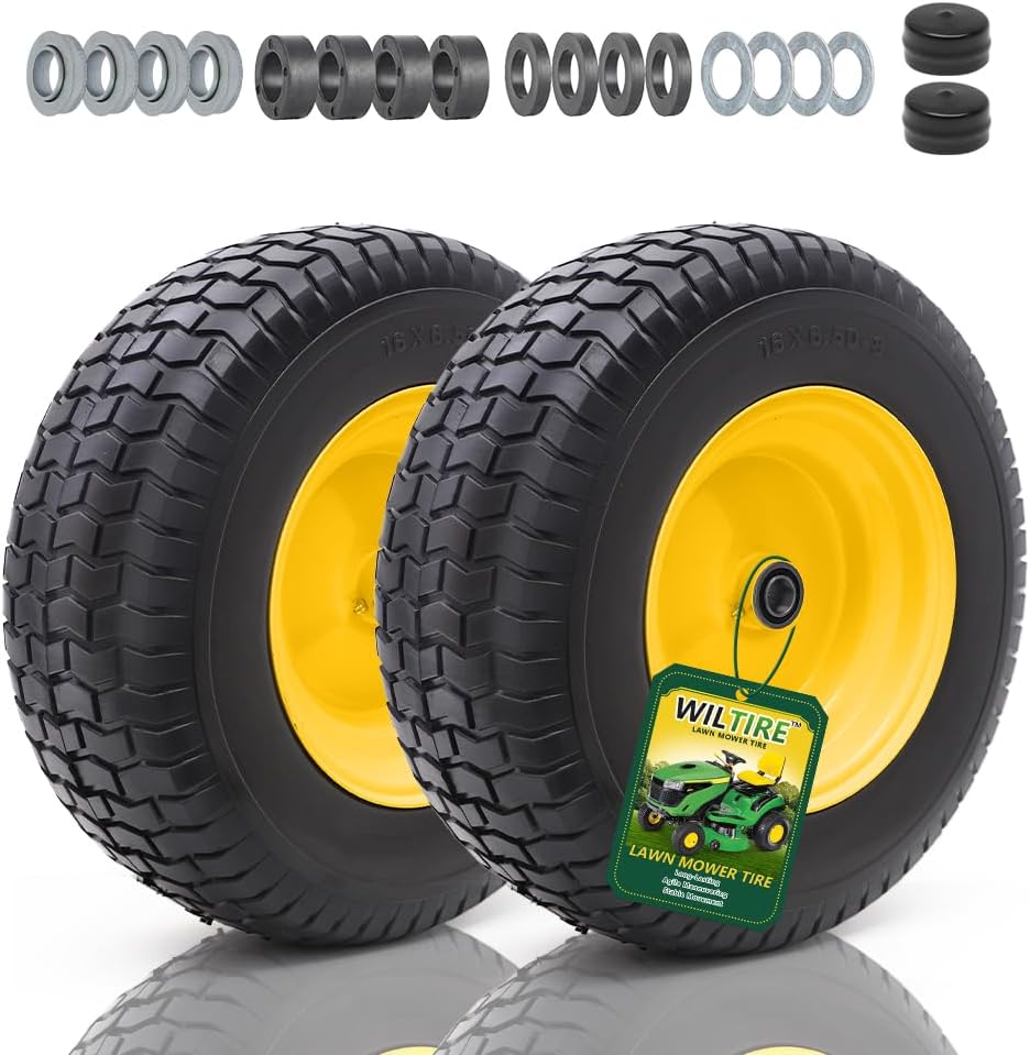 16x6.50-8 Flat Free Lawn Mower Tire and Wheel Assembly Review