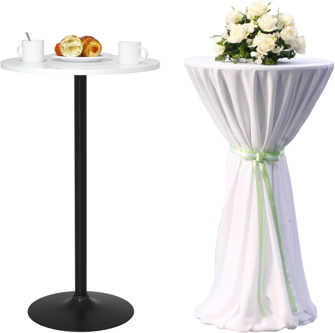 BORGEBY White Tall Bar Table: Space-Saving Elegance